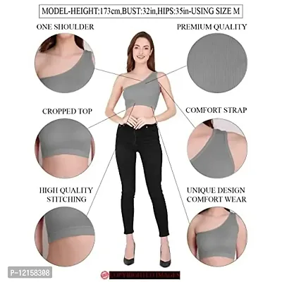 THE BLAZZE Women's Crop Top (QW-14_Black, Green, Light Apricot, Pink, Red, White, Wine Red_2XL)-thumb5