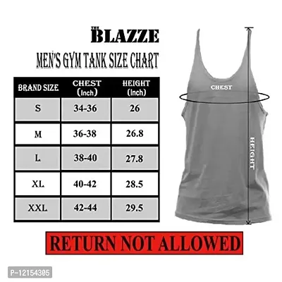 THE BLAZZE Men's Sleeveless T-Shirt Gym Tank Gym Tank Stringer Tank Tops Gym Vest Muscle Tee Gym Vest Vests Men Vest for Men T-Shirt for Men's (Large(38?-40""), C - Gym Grey)-thumb3