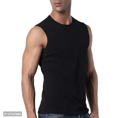 THE BLAZZE Mens Slim Fit Crew Neck Sleeveless T-Shirt-thumb3