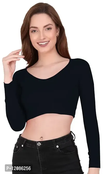 THE BLAZZE 1109 Women's V Neck Crop Top