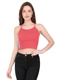 THE BLAZZE 1002 Women's Summer Basic Sexy Strappy Sleeveless Racerback Camisole Crop Top (Large(34?-36""), R - Dark Rose)-thumb1