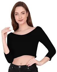 THE BLAZZE 1304 Women's Scoop Neck Crop Top-thumb3