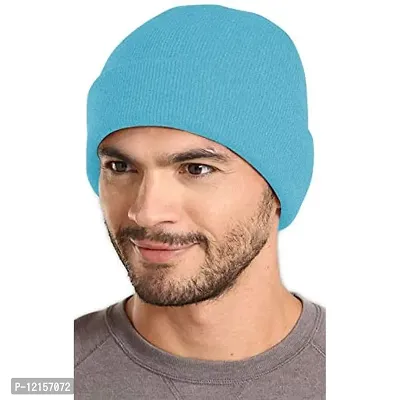 THE BLAZZE 2015 Unisex Winter Caps (Pack of 1, Turquoise Blue)-thumb4