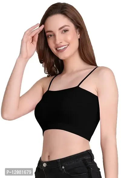 THE BLAZZE 1290 Crop Top for Women (Small, Black)