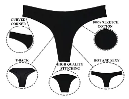 THE BLAZZE 1011 Women's Thong Low Rise Sexy Solid G-String Thong Bikini T-String Sexy Lingerie Panties Briefs-thumb3