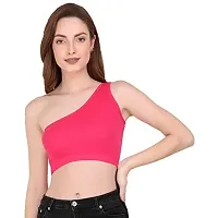 THE BLAZZE Women's Sleeveless Crop Tops Sexy Strappy Tees (XX-Large, Dark Pink)-thumb3