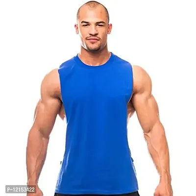 THE BLAZZE 0005 Men's Gym Tank Gym Stringer Gym Tank Stringer Bodybuilding Tank Tops Gym Vest Muscle Tee for Men (X-Large(40?-42""), Royal Blue)-thumb0