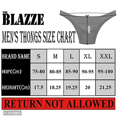 THE BLAZZE 0010 Men's G-String Thong Sexy Low Mid High Underwear Thongs for Men(XL_Combo_01)-thumb3