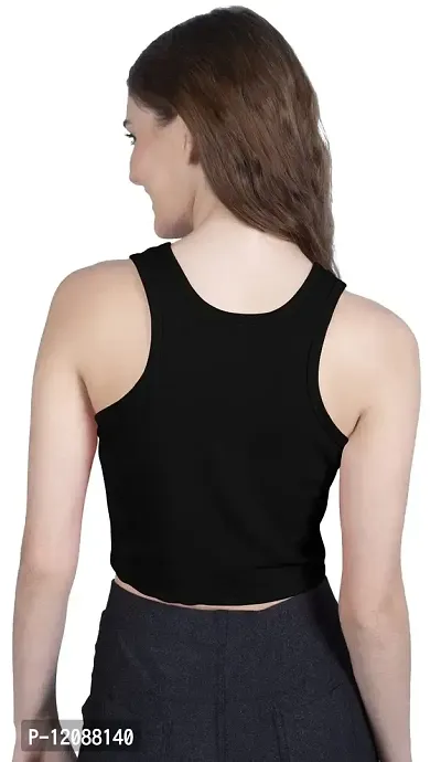 THE BLAZZE 1004 Women's Racerback Round Neck Sleeveless Crop Top-thumb3