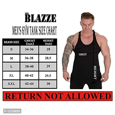 THE BLAZZE 0038 Men's Sleeveless T-Shirt Gym Tank Gym Stringer Tank Tops Muscle Gym Bodybuilding Vest Fitness Workout Train Stringers (Large, Color_02)-thumb5