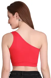 THE BLAZZE Women's Sleeveless Crop Tops Sexy Strappy Tees (XX-Large, Coral)-thumb1