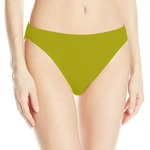 THE BLAZZE Women's Thong High Rise Sexy Solid G-String Thong Bikini T-String Sexy Lingerie Panties Briefs (Small(32""/80cm - Chest), Green)