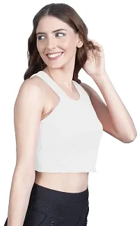 THE BLAZZE 1004 Women's Racerback Round Neck Sleeveless Crop Top-thumb3