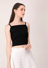 AD2CART A1663 Women's Basic Solid Wide Flat Neck Stylish Crop Top for Women-thumb2