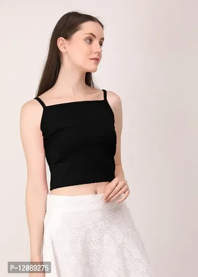 AD2CART A1663 Women's Basic Solid Wide Flat Neck Stylish Crop Top for Women-thumb3