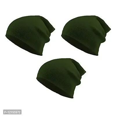 THE BLAZZE 2015 Winter Beanie Cap for Men and Women (Free, Green)