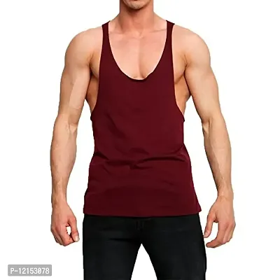 THE BLAZZE Gym Tank Stringer for Men (Maroon) (XX-Large(44?/110cm - Chest), Maroon)-thumb0