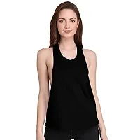 THE BLAZZE 1005 Women's Cotton Racerback Tank Top (Large(34?-36""), Black)-thumb4