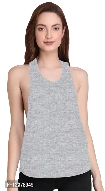 THE BLAZZE 1005 Women's Cotton Racerback Tank Top (X-Large(36?-38""), Grey)-thumb4