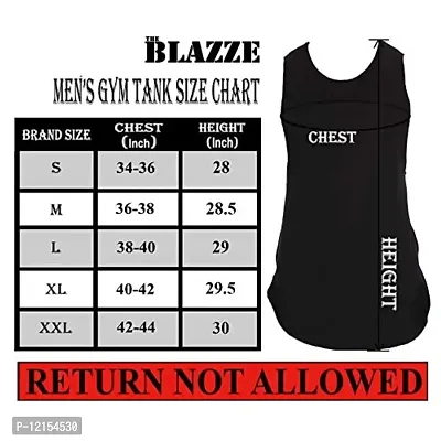 THE BLAZZE 0023 Men's Tank Tops Muscle Gym Bodybuilding Vest Fitness Workout Train Stringers (Large(38”-40"), AB - Grey)-thumb5