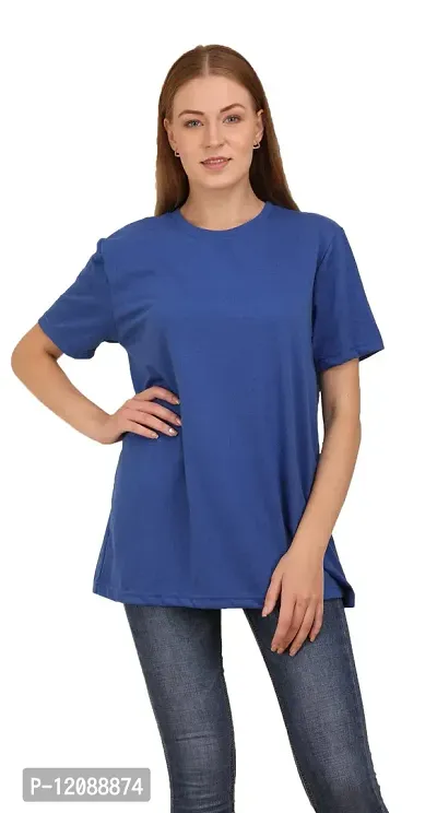 The BLAZZE 1582 Women's Oversize Casual Stylish Round Neck Cotton Half Sleeve Loose Realxed Fit Boyfriend Attractive Oversized T-Shirts for Women-thumb5