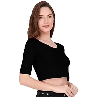 THE BLAZZE 1055 Crop Tops for Women (X-Large, Black)-thumb5