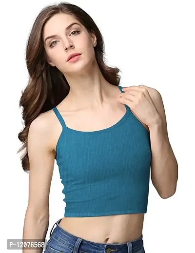 THE BLAZZE Women's Summer Basic Sexy Strappy Sleeveless Racerback Camisole Crop Top-thumb3