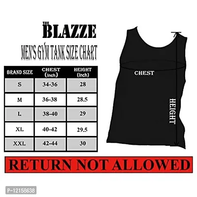 THE BLAZZE 0107 Men's Sleeveless T-Shirt Vest Tank Tops Muscle Tee Gym Bodybuilding Vests Fitness Workout Train Stringers (X-Large, Colour_2)-thumb4