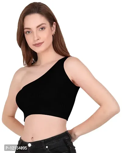 THE BLAZZE Women's Sleeveless Crop Tops Sexy Strappy Tees (XL, Black)-thumb4