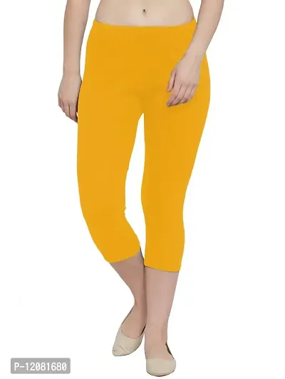 THE BLAZZE 1603 Women's Churidar Leggings Soft Cotton Lycra Fabric Slim Fit (Medium, Yellow)