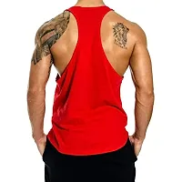 THE BLAZZE 0016 Men's Sleeveless T-Shirt Gym Tank Gym Tank Stringer Tank Tops Gym Vest Muscle Tee Gym Vest Vests Men Vest for Men T-Shirt for Men's (Large(38?-40), B - Red)-thumb1