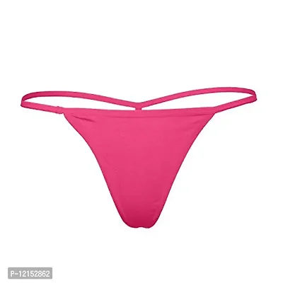 THE BLAZZE Thong for Women Sexy Solid G-String T-String Sexy Lingerie Briefs Underpants (Medium, Pink)