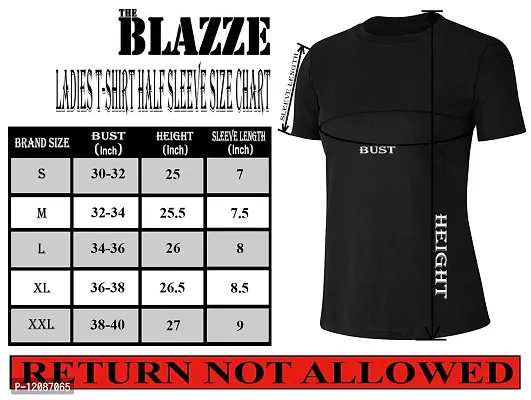 THE BLAZZE 1019PT Women's Regular T-Shirt for Women Stylish(M,Color_02)-thumb3