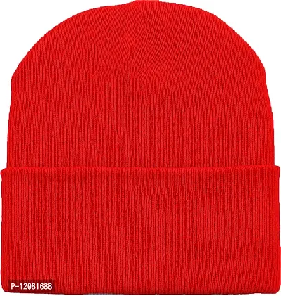 THE BLAZZE 2015 Winter Beanie Cap for Men and Women (1, Red)-thumb3