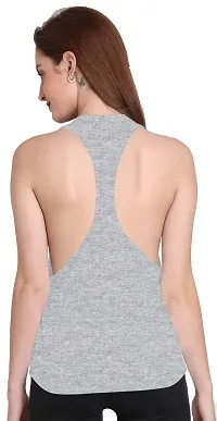 THE BLAZZE 1005 Women's Workout Vest Compression Racerback Stretch Tank Top (X-Large(36?-38""), B - Grey)-thumb2