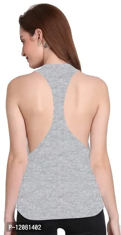 THE BLAZZE 1005 Women's Workout Vest Compression Racerback Stretch Tank Top (X-Large(36?-38""), B - Grey)-thumb3
