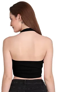 THE BLAZZE 1294 Crop Top for Women (X-Large, Black)-thumb2