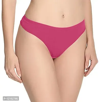 THE BLAZZE Women's Thong Low Rise Sexy Solid G-String Thong Bikini T-String Sexy Lingerie Panties Briefs (Small(32""/80cm - Chest), Pink)-thumb0