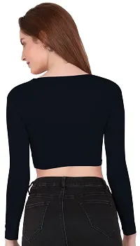 THE BLAZZE 1109 Women's V Neck Crop Top-thumb3