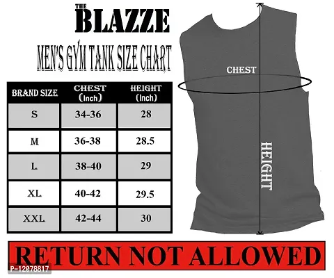 THE BLAZZE 0006 Men's Sleeveless T-Shirt Tank Top Gym Tank Stringer Vest for Men-thumb3