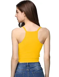 THE BLAZZE 1002 Women's Sleeveless Crop Tops Sexy Strappy Tees (Large(34?-36""), H - Yellow)-thumb3