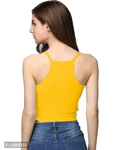 THE BLAZZE 1002 Women's Sleeveless Crop Tops Sexy Strappy Tees (Large(34?-36""), H - Yellow)-thumb4