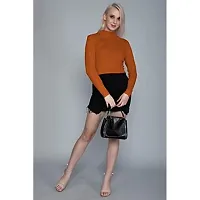 AD2CART A1756 Women's Basic Solid Turtle Neck Full Sleeves Stretchable Ribbed Crop Top for Women Stylish Western (X-Large, Color_02)-thumb3