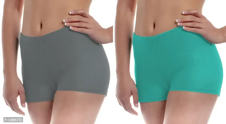 THE BLAZZE Women's Seamless Spandex Boyshort Underskirt Pant Short Leggings Pack of 2