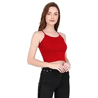 THE BLAZZE 1002 Women's Sleeveless Crop Tops Sexy Strappy Tees (Small(30-32), E - Red)-thumb3