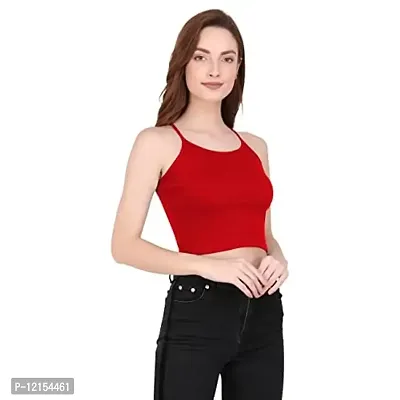 THE BLAZZE 1002 Women's Sleeveless Crop Tops Sexy Strappy Tees (Small(30-32), E - Red)-thumb4