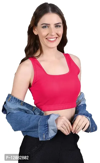 THE BLAZZE 1044 Women's Summer Basic Sexy Strappy Sleeveless Crop Tops-thumb1