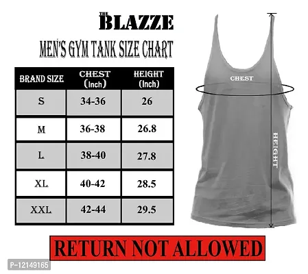 THE BLAZZE Men's Gym Stringer Tank Top Bodybuilding Athletic Workout Muscle Fitness Vest (S, Royal Blue)-thumb5
