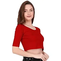 THE BLAZZE 1055 Crop Tops for Women (Large, Red)-thumb5