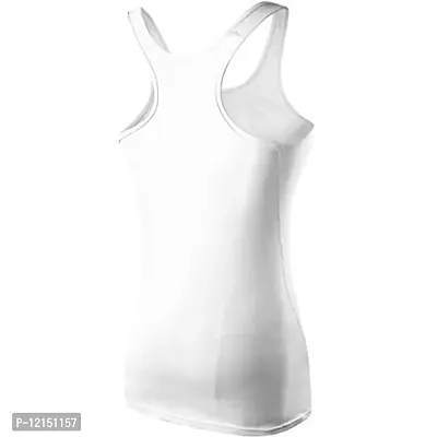 THE BLAZZE Women's Rib Racerback Tank Top (S, White)-thumb2